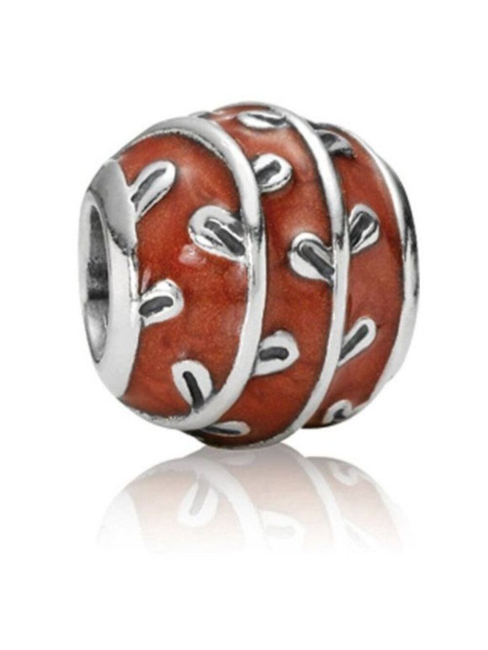 Pandora Retired Sterling Silver Red Enamel Vines Bead - 790525EN17